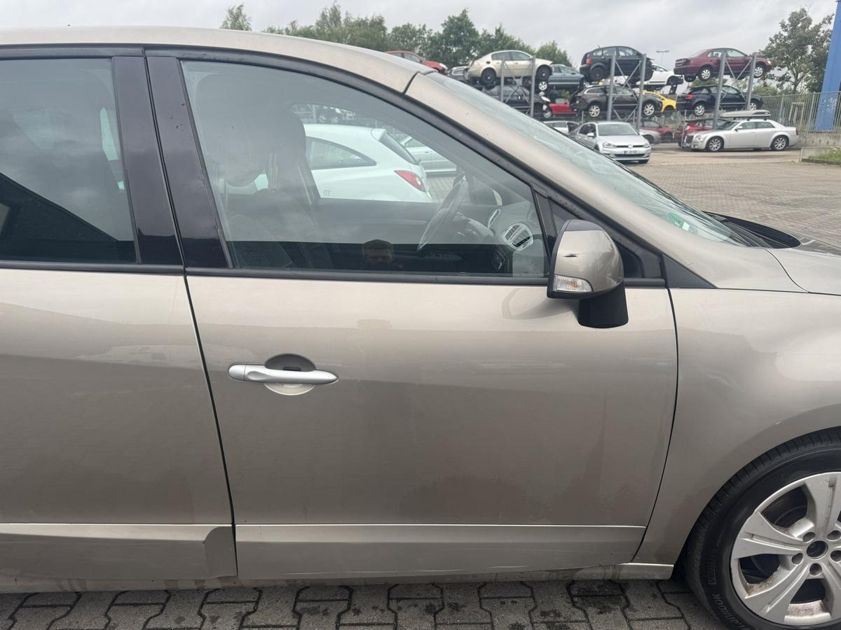 Renault Scenic 3 original T&uuml;r vorne rechts DQ44 Bleu Odyssee Metallic Rohbau Bj.2009